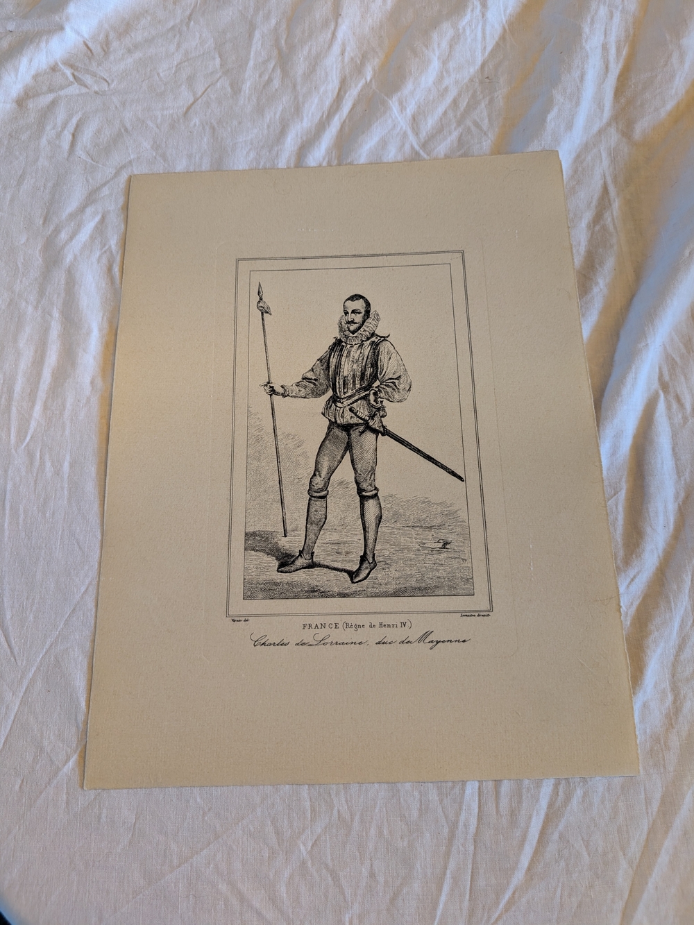 2/40$ Vintage Black and Cream Historical Figure Wall Art Print